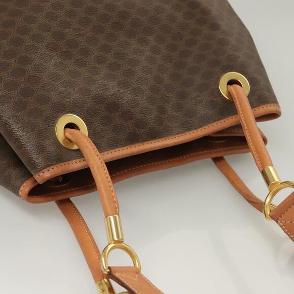 CELINE Macadam Canvas Shoulder Bag Pvc Brown Gold - Picture 6 of 12